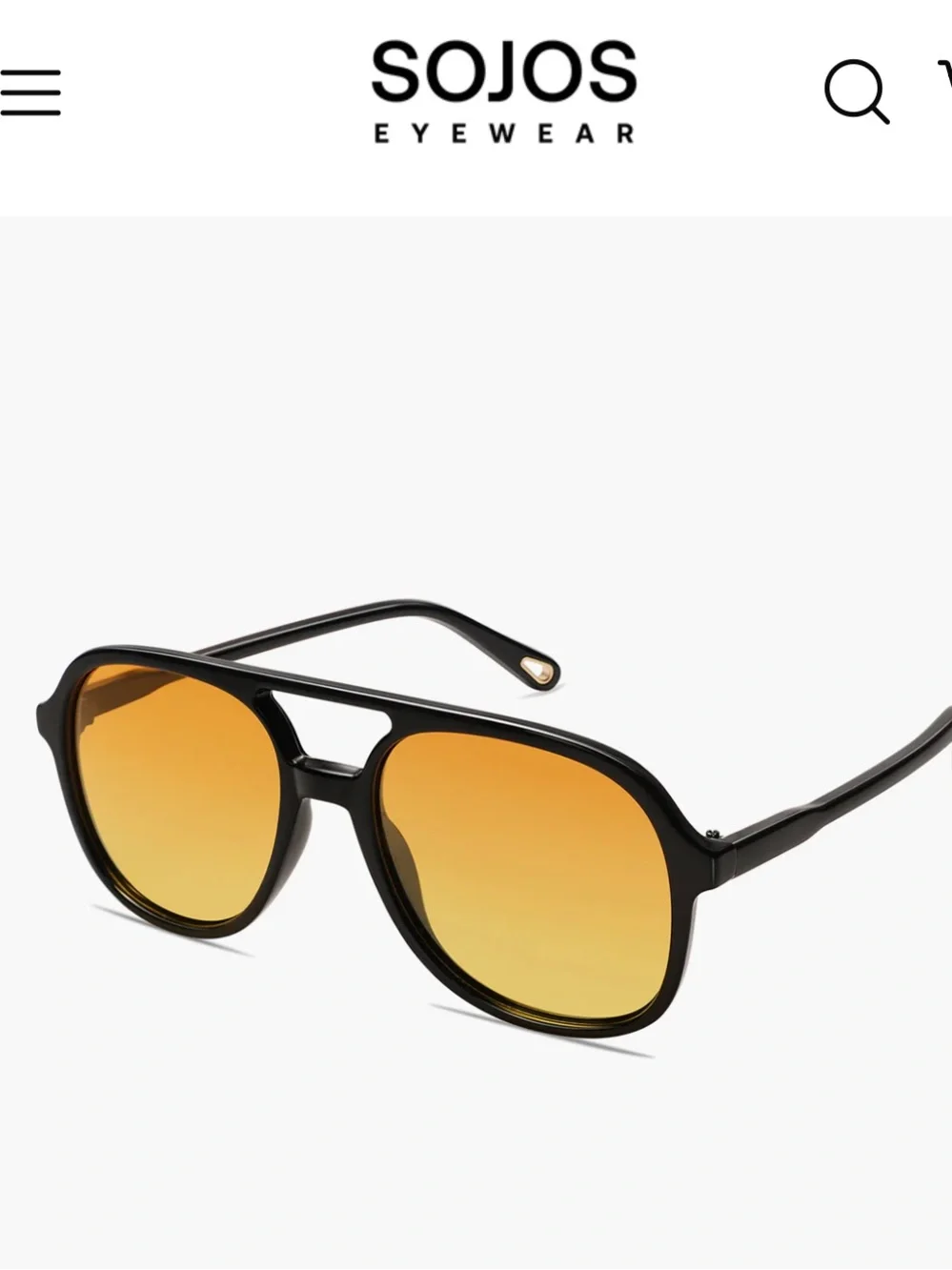 Sojos Yellow Oversized Aviator Sunglasses with Amber Gradient Lenses